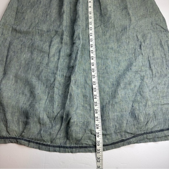 FLAX 100% Linen Green Maxi Skirt Women's 1X Elastic Waist Lightweight Lagenlook - Picture 4 of 8